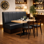 Horeca-Eetbank-ECO-ROME-Zwart-Kunstleer