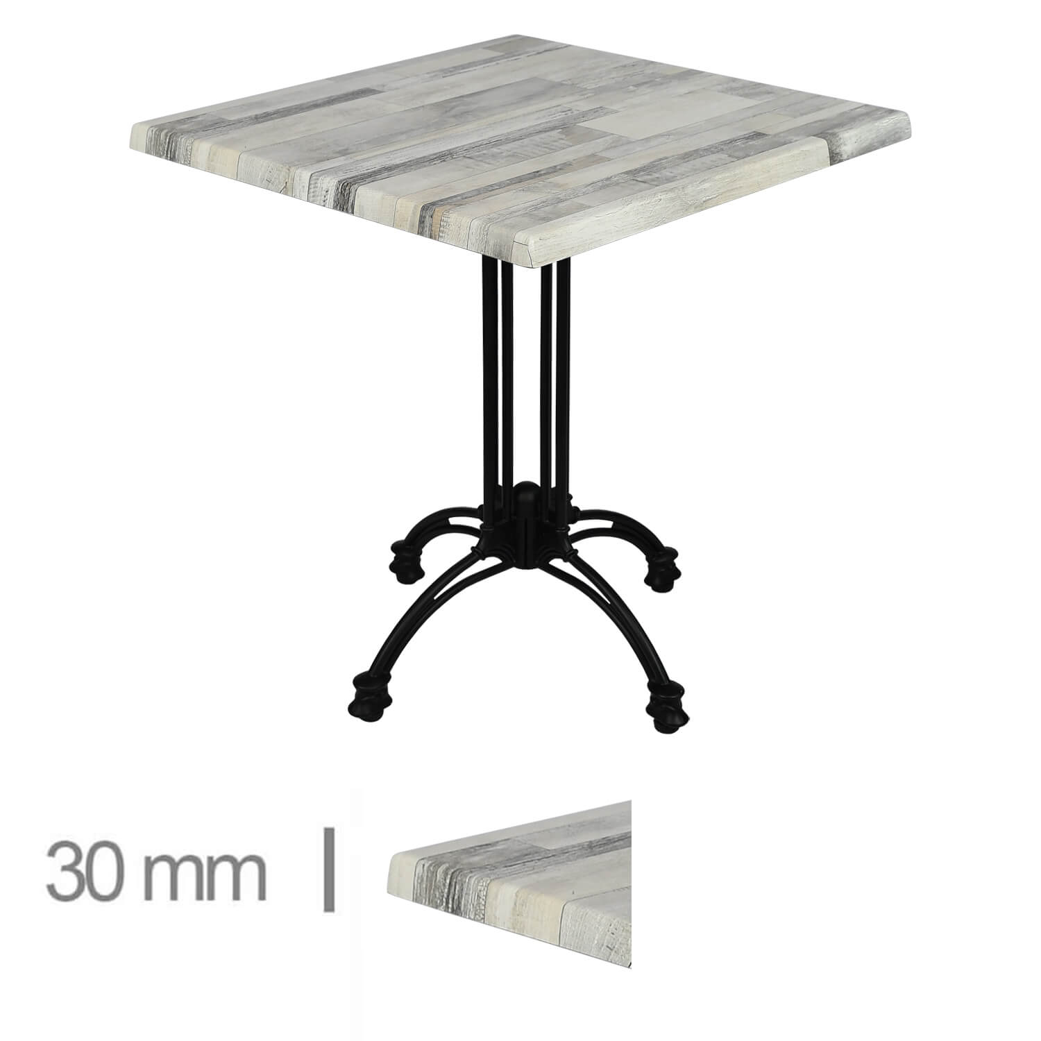 Horeca Terrace Table - Werzalit White Block - 70x70 Cm