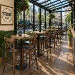 Horeca-Houten-Barstoel-LILA-eik-zwart-Kunstleer