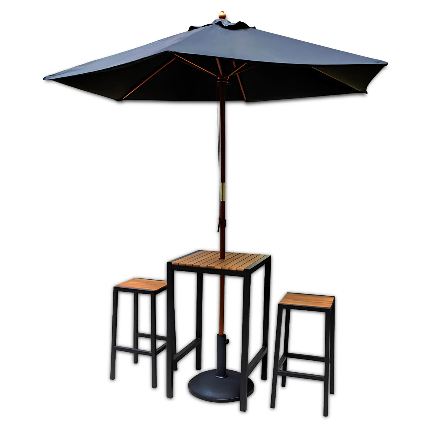 Horeca-Bartafel-Vierkant-Staal-Acaciahout-60×60-cm-Model Horeca-Bartafel-Vierkant-Staal-Acaciahout-60×60-cm-Model