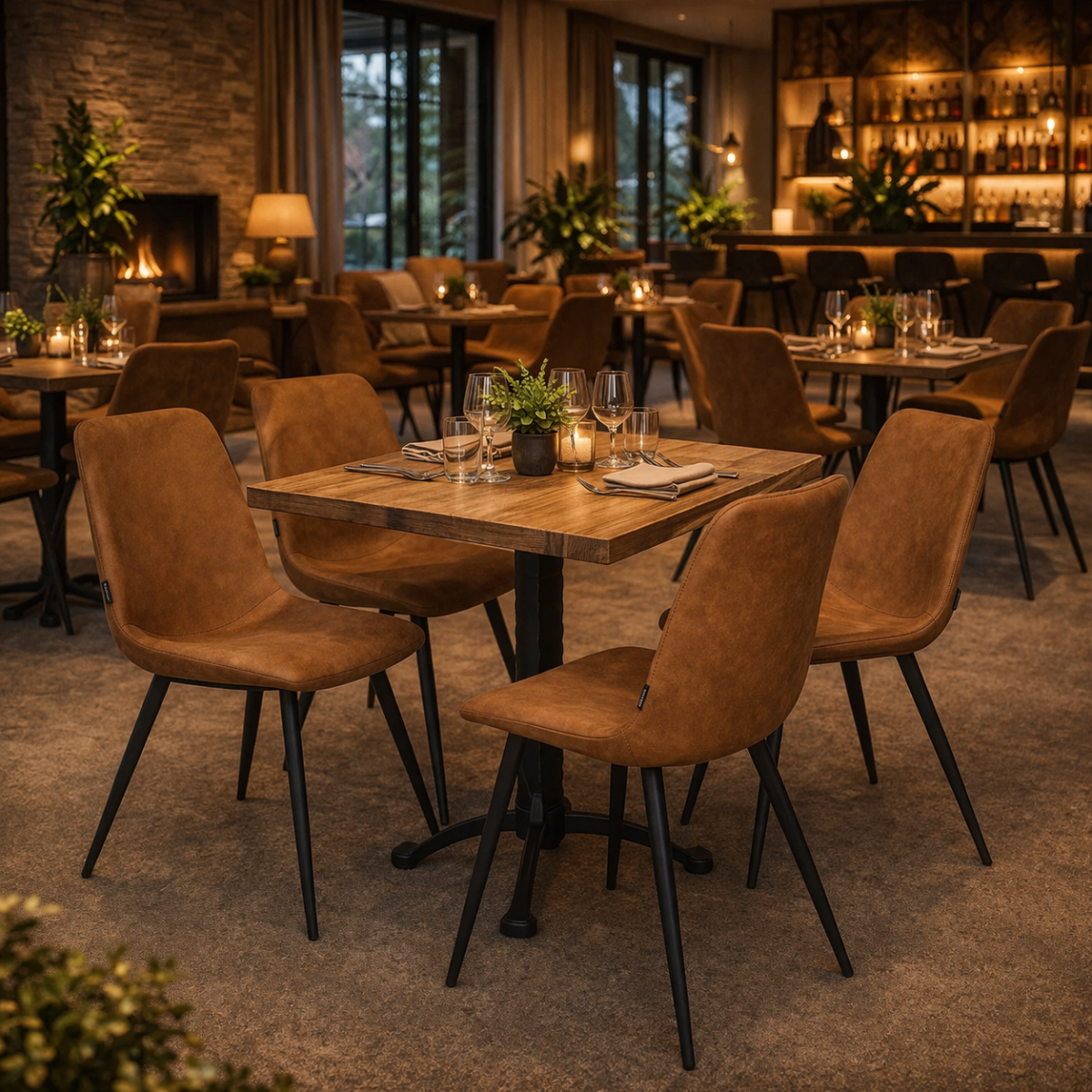 Horeca-Stoel-SPOT-Cognac-Microvezel