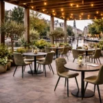 Horeca-Stoel-NILA-olijf-Kunstleer-model-1