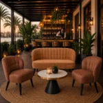Horeca-Fauteuil-Lounge-bank-LETO-Cognac-Microvezel