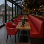 Horeca-Armstoel-OMEGA-bordeaux-Kunstleer