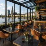 Horeca-Tafelblad-DUBLIN-MARMER-GOUD-ZWART-5-cm-Dik-70x70