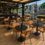 Horeca-Tafelblad-rond-DUBLIN-zwart-5-cm-Dik-R70