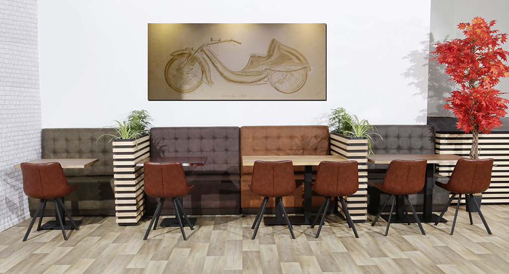 Horeca Eetbank – Napoli – Vintage Bruin - Model - 4