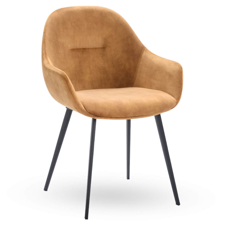 Horeca-Armstoel-TERA-Cognac-Velvet-Fluweel