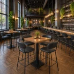 Horeca-Metalen-Barstoel-ZADIG-Microvezel-Anthraciet