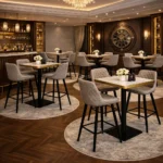 Horeca-Statafel-Met-Onderstel-FAUX-MARMER-WIT-60×60-Hoogte-111-cm