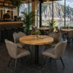 Horeca-Mangohout-Tafelblad Rond-5-cm-Dik-R70