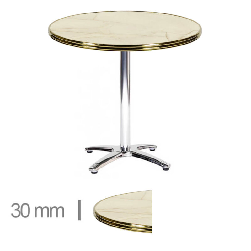 Horeca-Terrastafel-Rond-Met-Messing-Rand-Werzalit-Golden-Marble-70-Cm-A-Roma