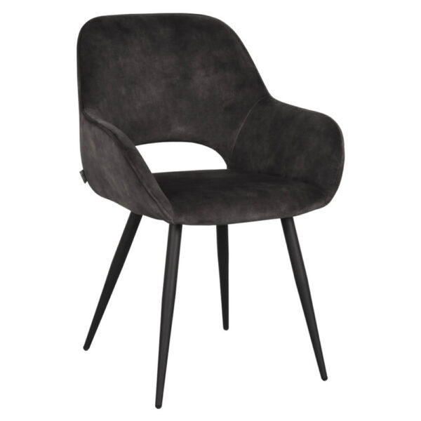 Horeca-Armstoel-Velvet-Fluwelen-Flore-Antraciet