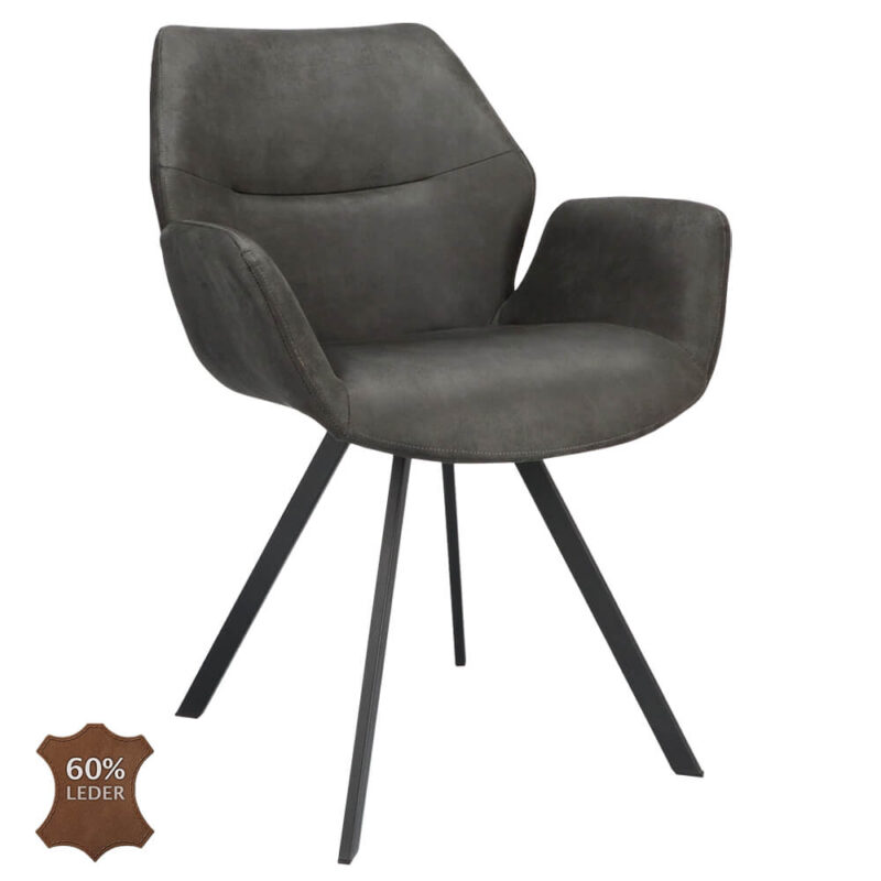 Horeca-Armstoel-Nila-Vintage-Antraciet