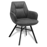 Horeca Armstoel - NELSON - Antraciet Vintage Microvezel