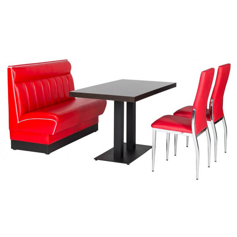Horeca Eetbank - American - Rood - Model - 1