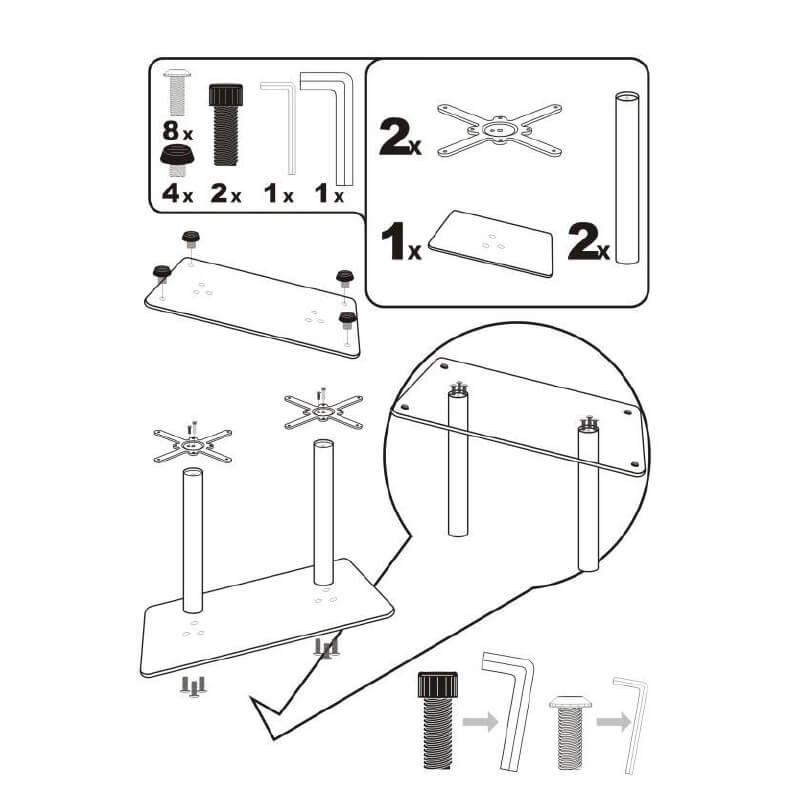 Horeca-Tafelonderstel-RVS-70×40-Hoogte-72-Cm-B-341S-Montage