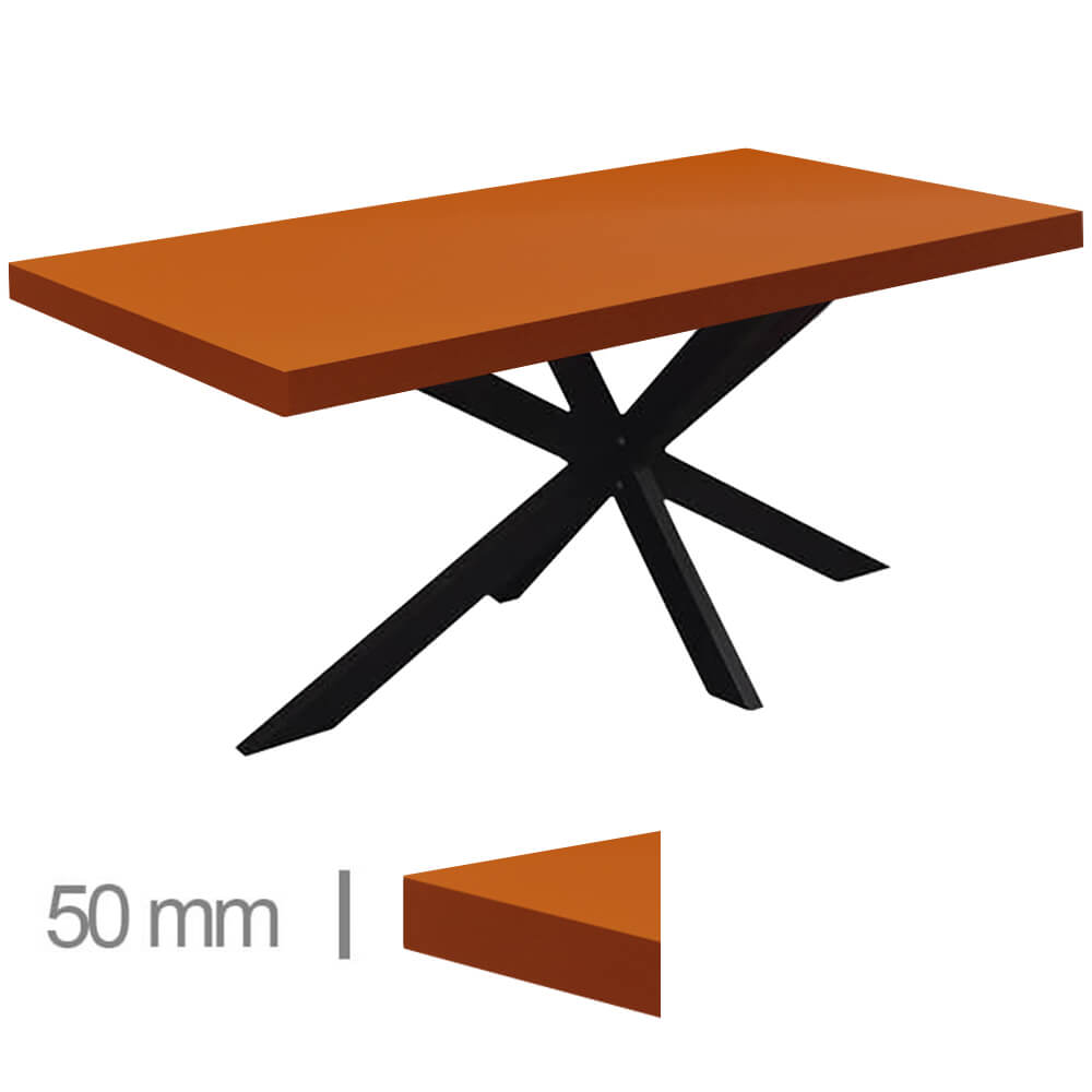 Dinner Table Dublin Orange Melamine Chipboard