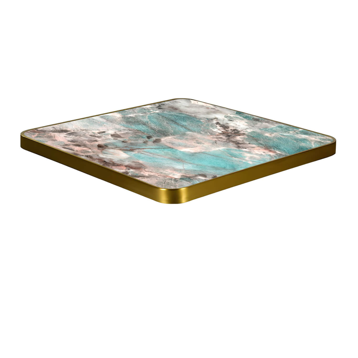 Horeca Stehtisch Mit Basis - FAUX MARMOR GRÜN - 70x70 - Höhe 111 cm – Bild 3
