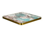 Horeca Stehtisch Mit Basis - FAUX MARMOR GRÜN - 70x70 - Höhe 111 cm – Bild 3