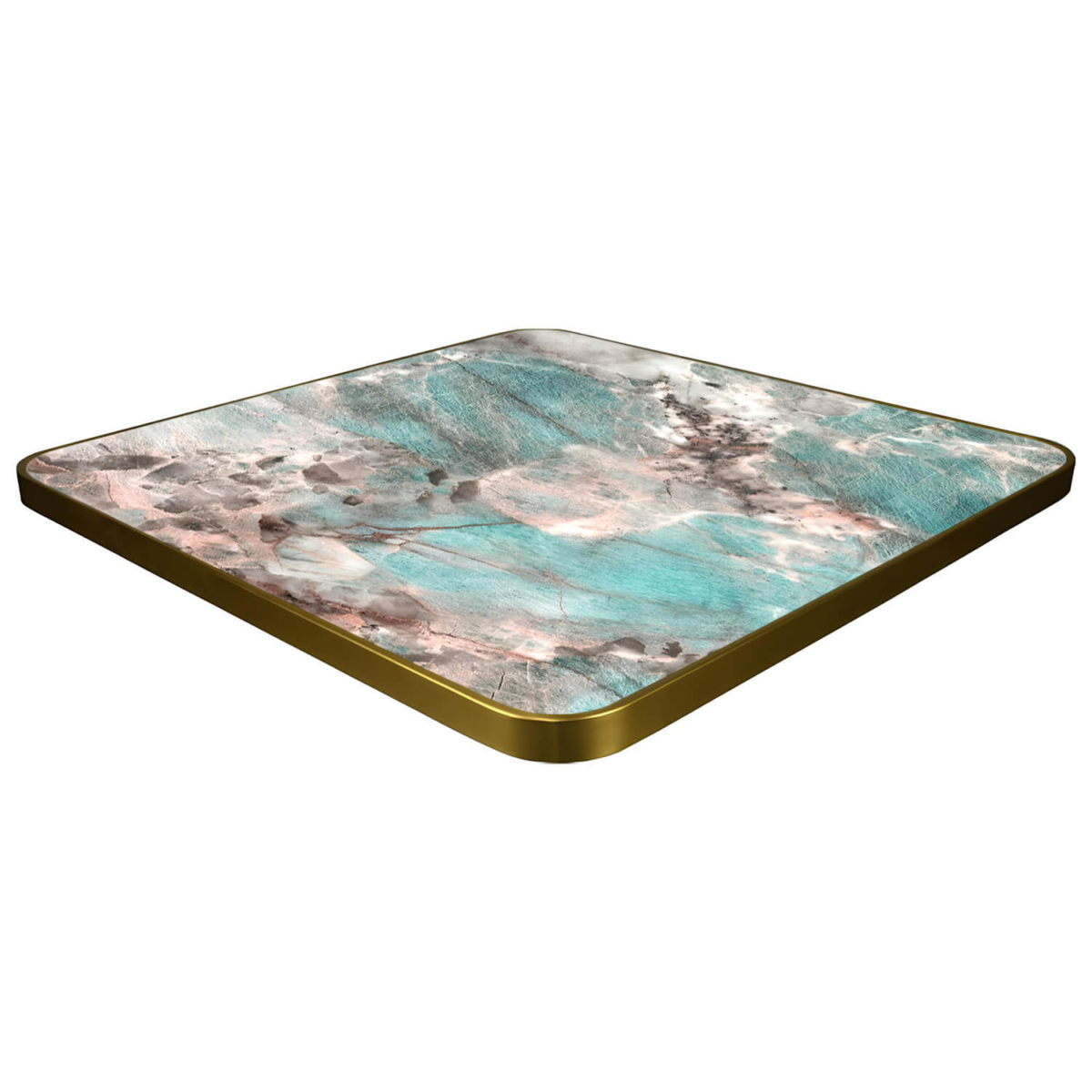Horeca Stehtisch Mit Basis - FAUX MARMOR GRÜN - 70x70 - Höhe 111 cm – Bild 4