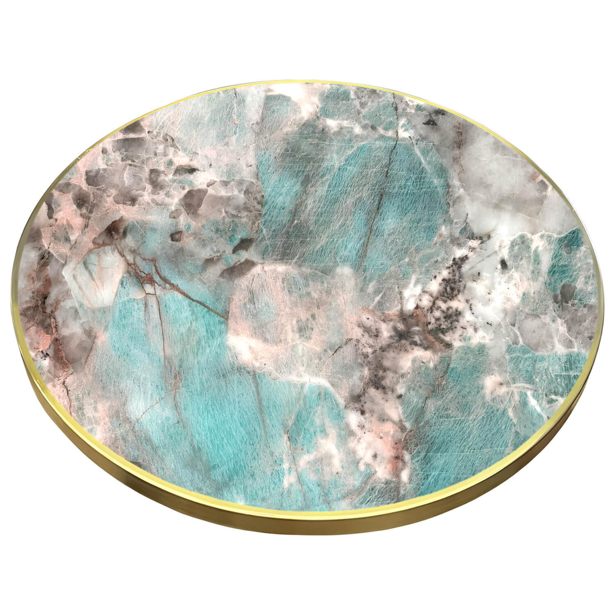 Table de Restaurant Ronde Avec Pied - FAUX MARBRE VERT - Ø70 cm – Image 4