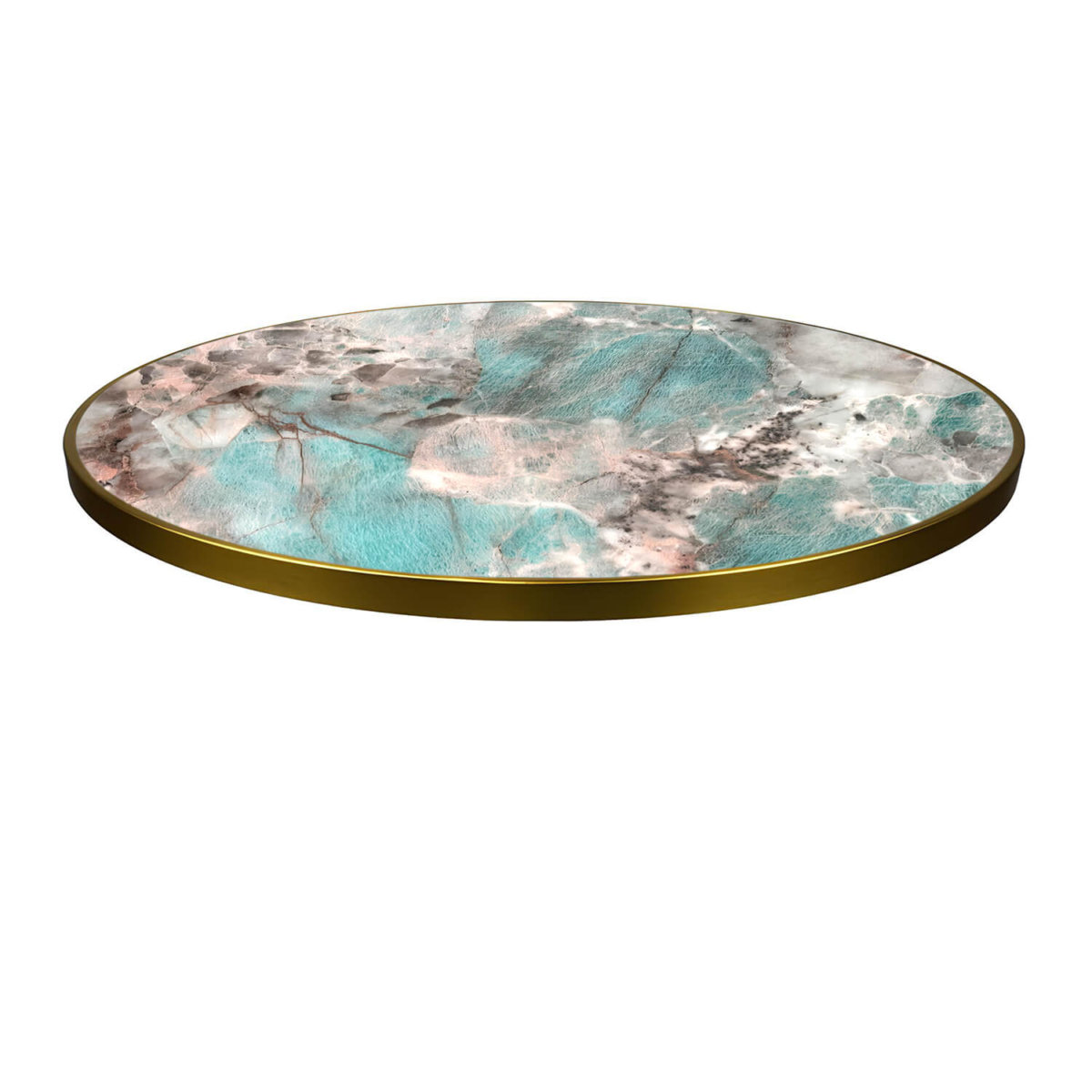 Table de Restaurant Ronde Avec Pied - FAUX MARBRE VERT - Ø70 cm – Image 3