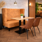 Horeca-Eetbank-KING-Cognac-Microvezel