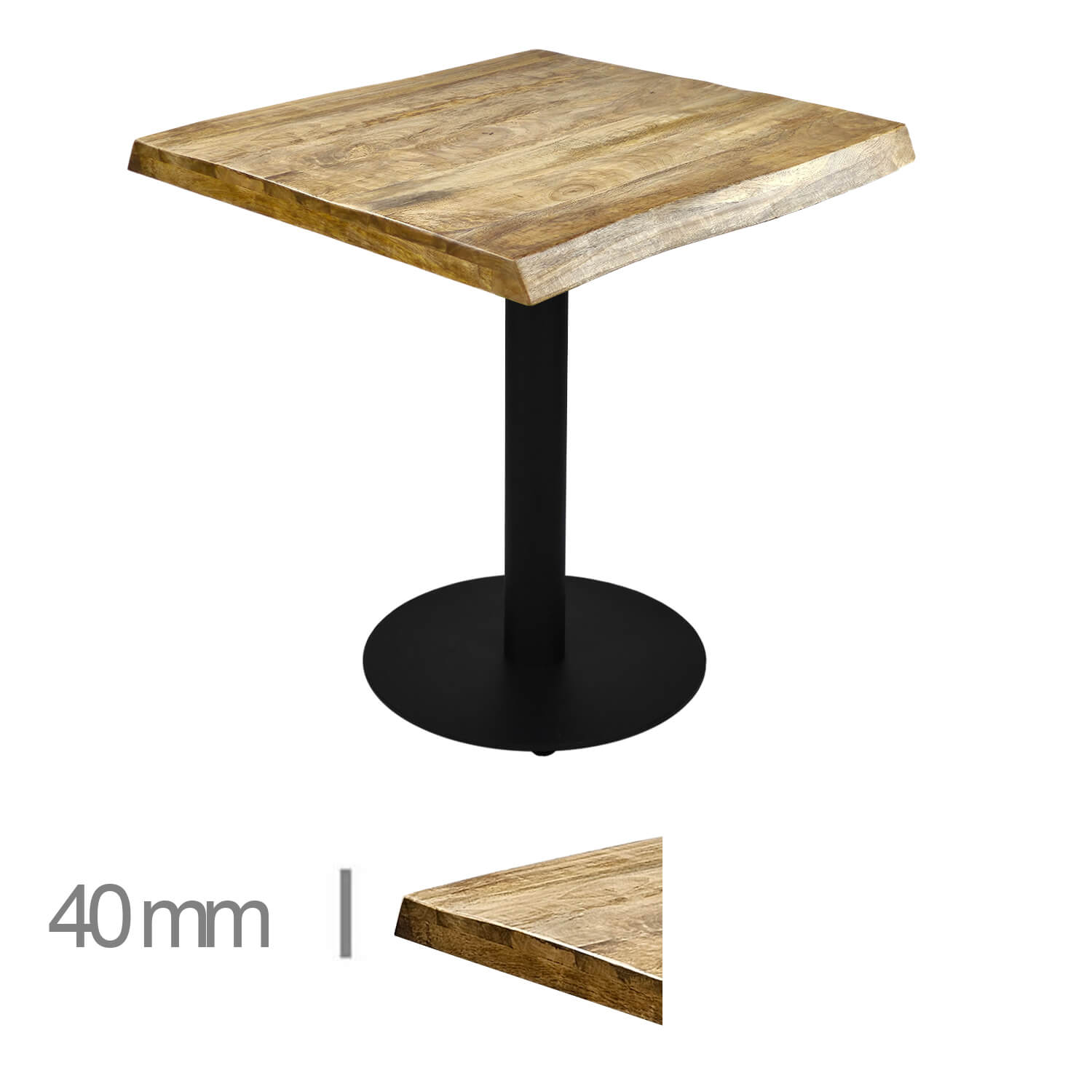 Horeca-Mangohout-Tafel-Mango-NE-70x70Cm-Met-Stalen-Onderstel-B-320