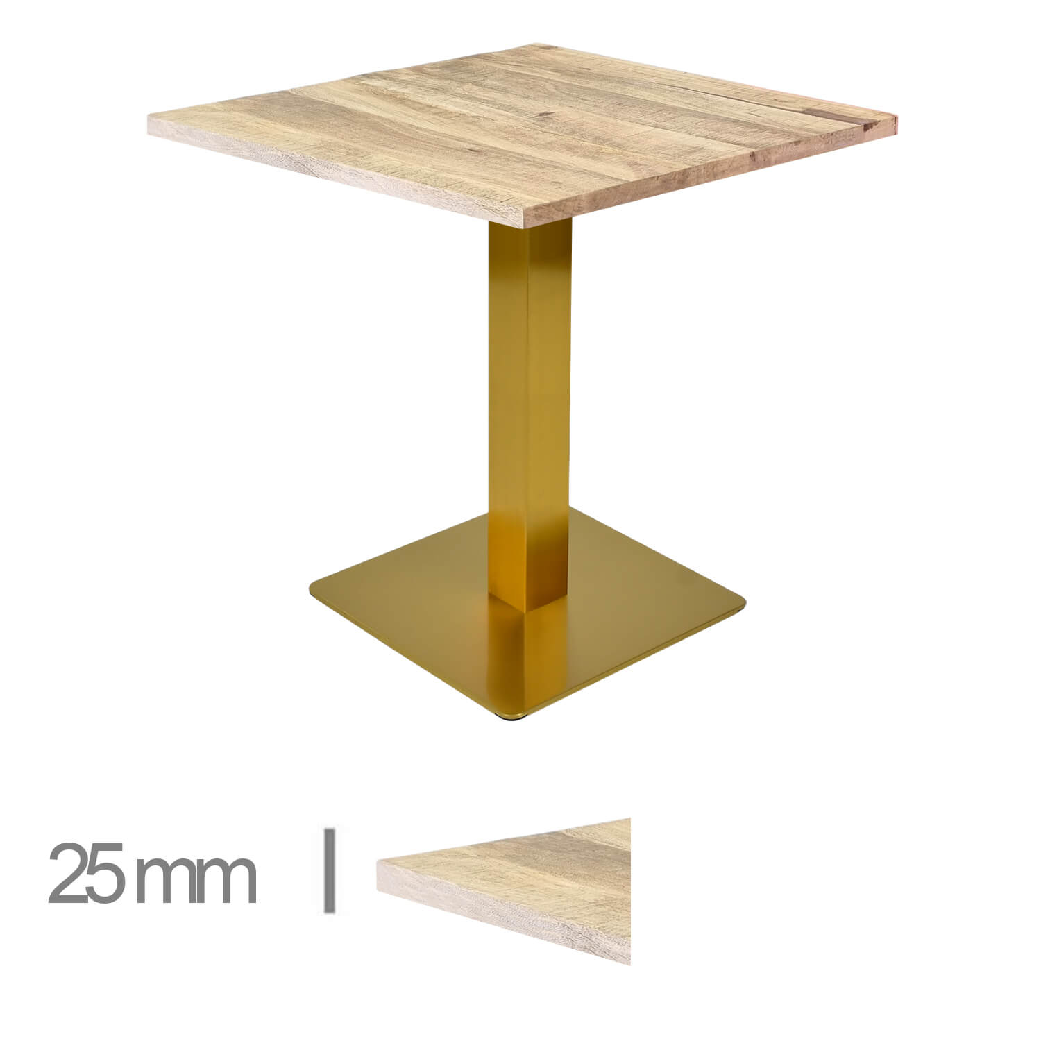 Horeca-Mangohout-Tafel-Mango-Solid-70x70-Cm-B-339 GOLD