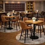 Horeca-Metalen-Barstoel-EMPERIO-Cognac-Microvezel