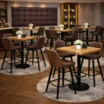 Horeca-Metalen-Barstoel-EMPERIO-bruin-Microvezel