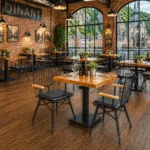 Horeca-armStoel-RIO-Zwart-Kunstleer