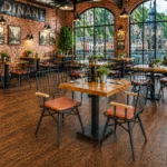 Horeca-armStoel-RIO-cognac-Kunstleer