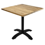 Horeca Mangohout Tafel Met Klaponderstel - 70x70 cm - Afbeelding 2