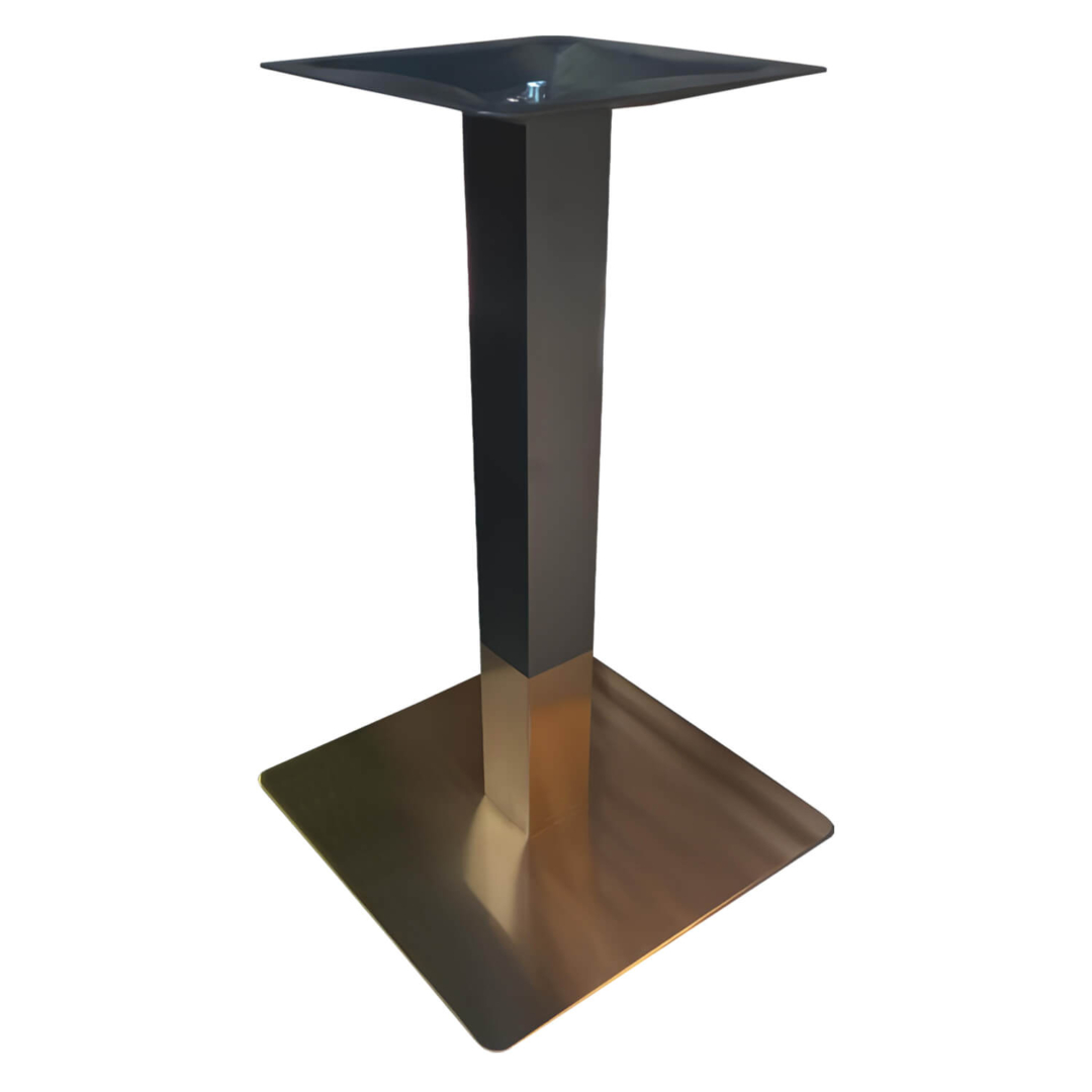 Horeca-Verstelbare-Tafelonderstel-Roestvrij-Staal-En-Ijzer-45×45Hoogte-68-Cm-Goud-Zwart-2
