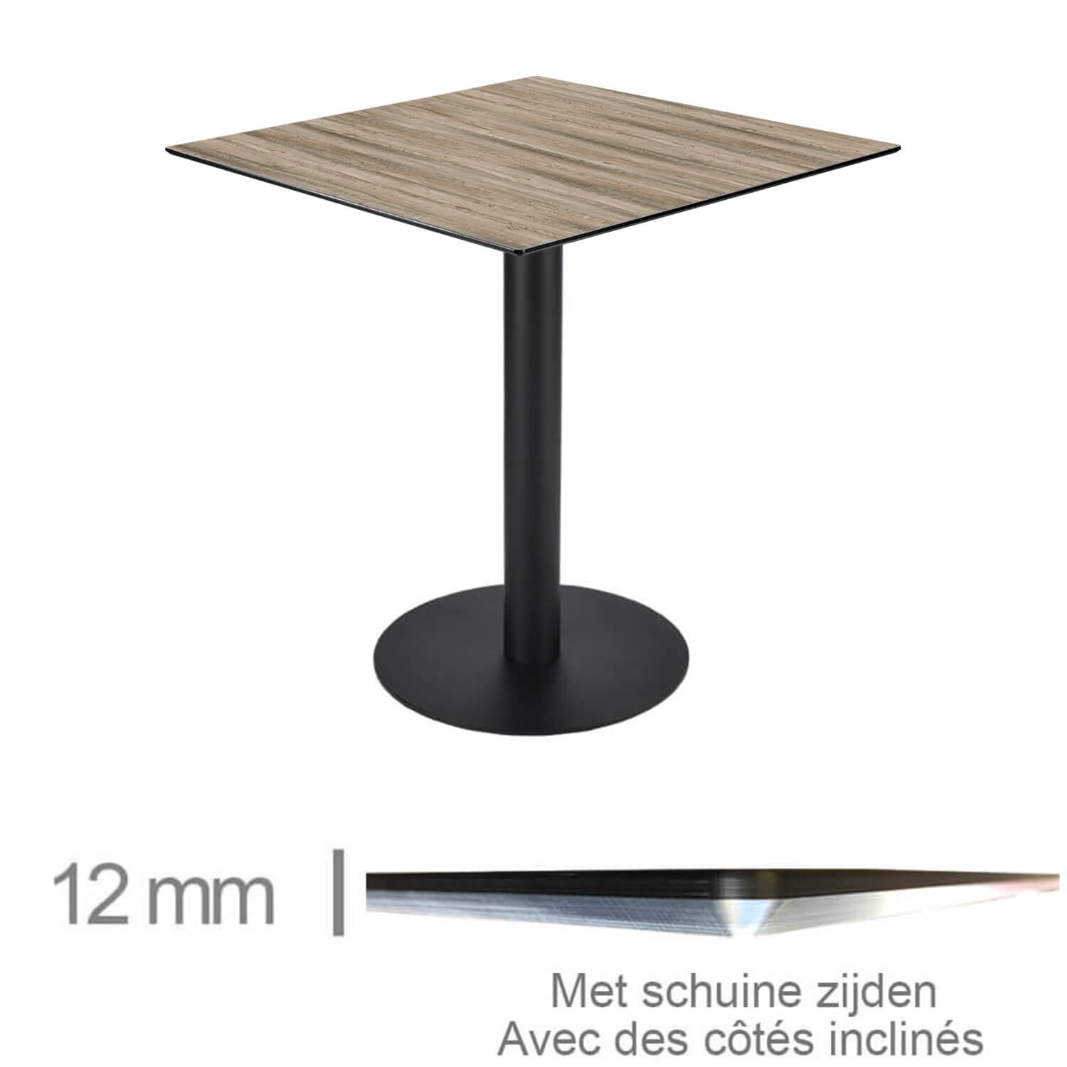 Horeca-Tafel-Compact-Alaska-Oak-69x69 Cm-Met-Onderstel