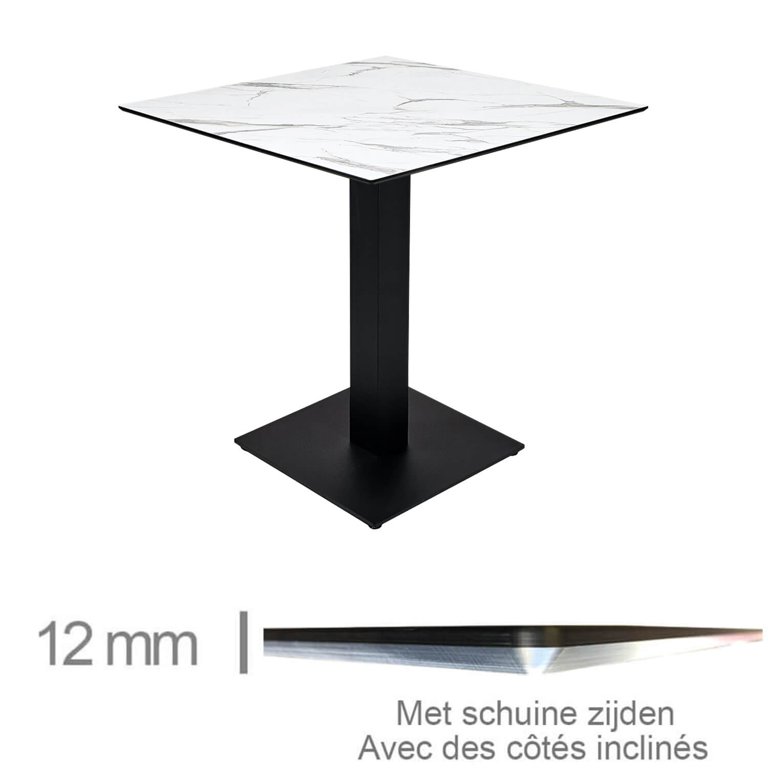 Horeca-Tafel-Compact-Day-Light-Glanzend-69x69-Cm-Met-Onderstel