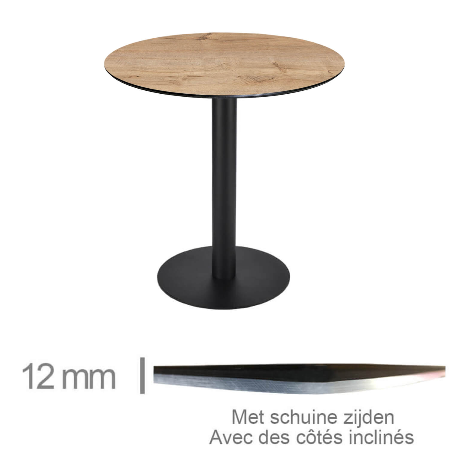 Horeca-Tafel-Rond-Compact-Canyon-Waterford-Oak-69-Cm-Met-Onderstel