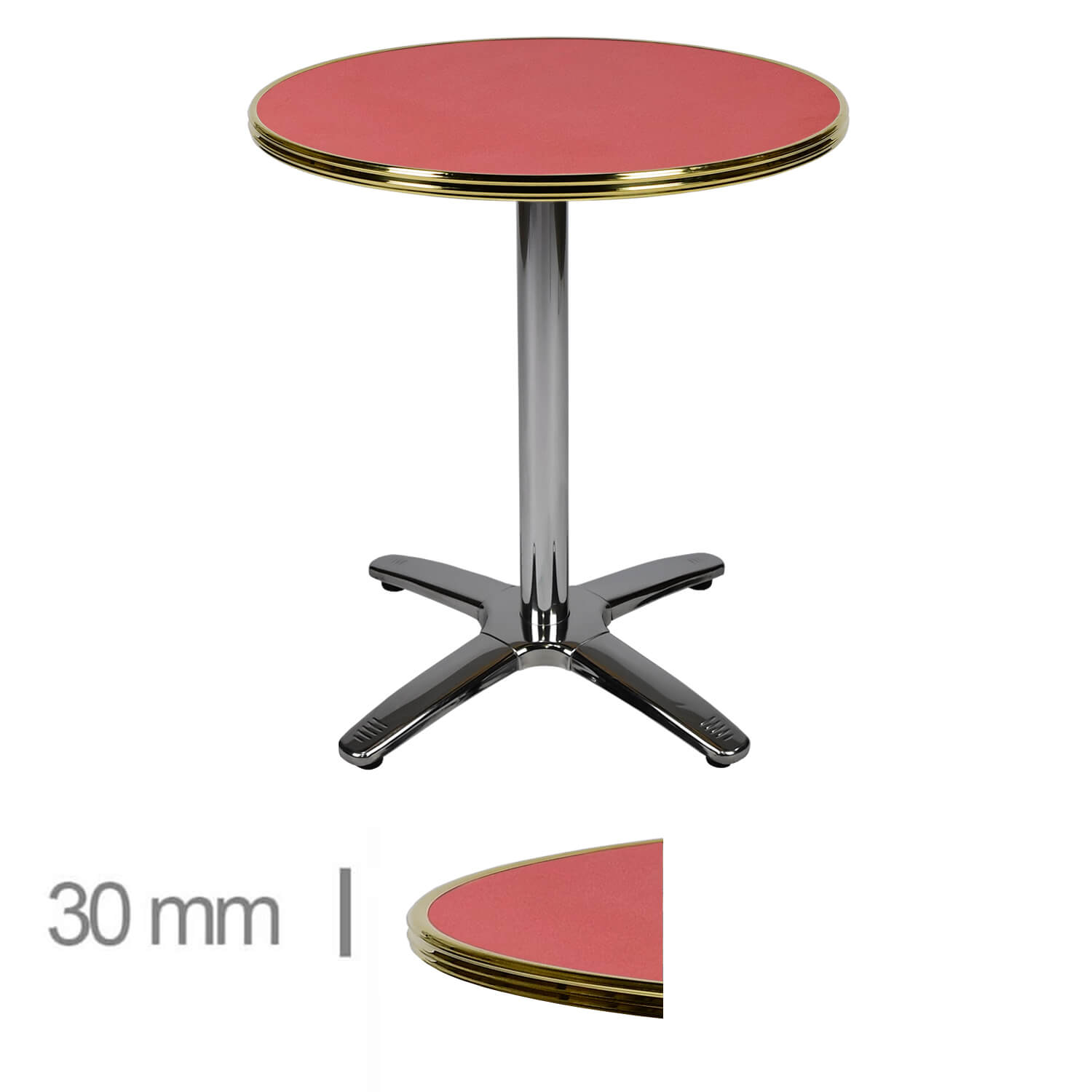 Horeca-Terrastafel-Rond-Met-Messing-Rand-Werzalit-Rood-60-Cm-108-A-Roma