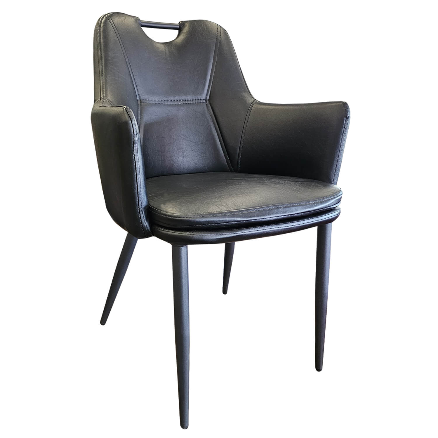 Horeca-Armstoel-Victoria-Vintage-Mat-Zwart