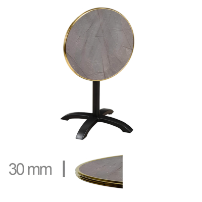 Horeca-Terrastafel-Opklapbaar-Rond-Met-Messing-Rand-WERZALIT-DIA-Ø60cm