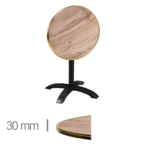 Horeca-Terrastafel-Opklapbaar-Rond-Met-Messing-Rand-WERZALIT-PONY-Ø60cm