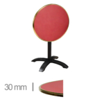 Horeca-Terrastafel-Opklapbaar-Rond-Met-Messing-Rand-Werzalit-Rood-60-Cm-A-Srd
