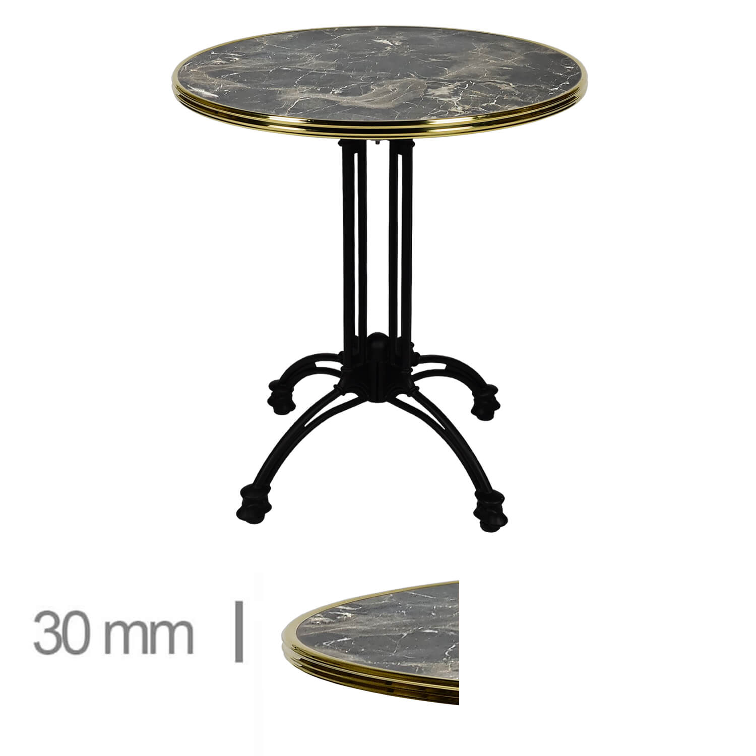 Horeca-Terrastafel-Rond-Met-Messing-Rand-Werzalit-Brownie-Marble-60-Cm-318-A-442