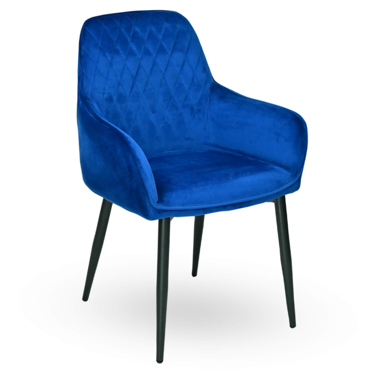 Horeca-Armstoel-LUXOR-Blauw-Velvet-Fluweel