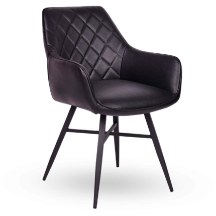 Horeca-Armstoel-LUXOR-Zwart-Kunstleer