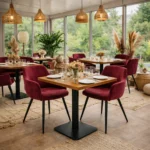 Horeca-Armstoel-MALMO-Bordeaux-Velvet-Fluweel