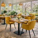 Horeca-Armstoel-MALMO-goud-Velvet-Fluweel