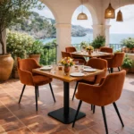 Horeca-Armstoel-MALMO-roest-Velvet-Fluweel